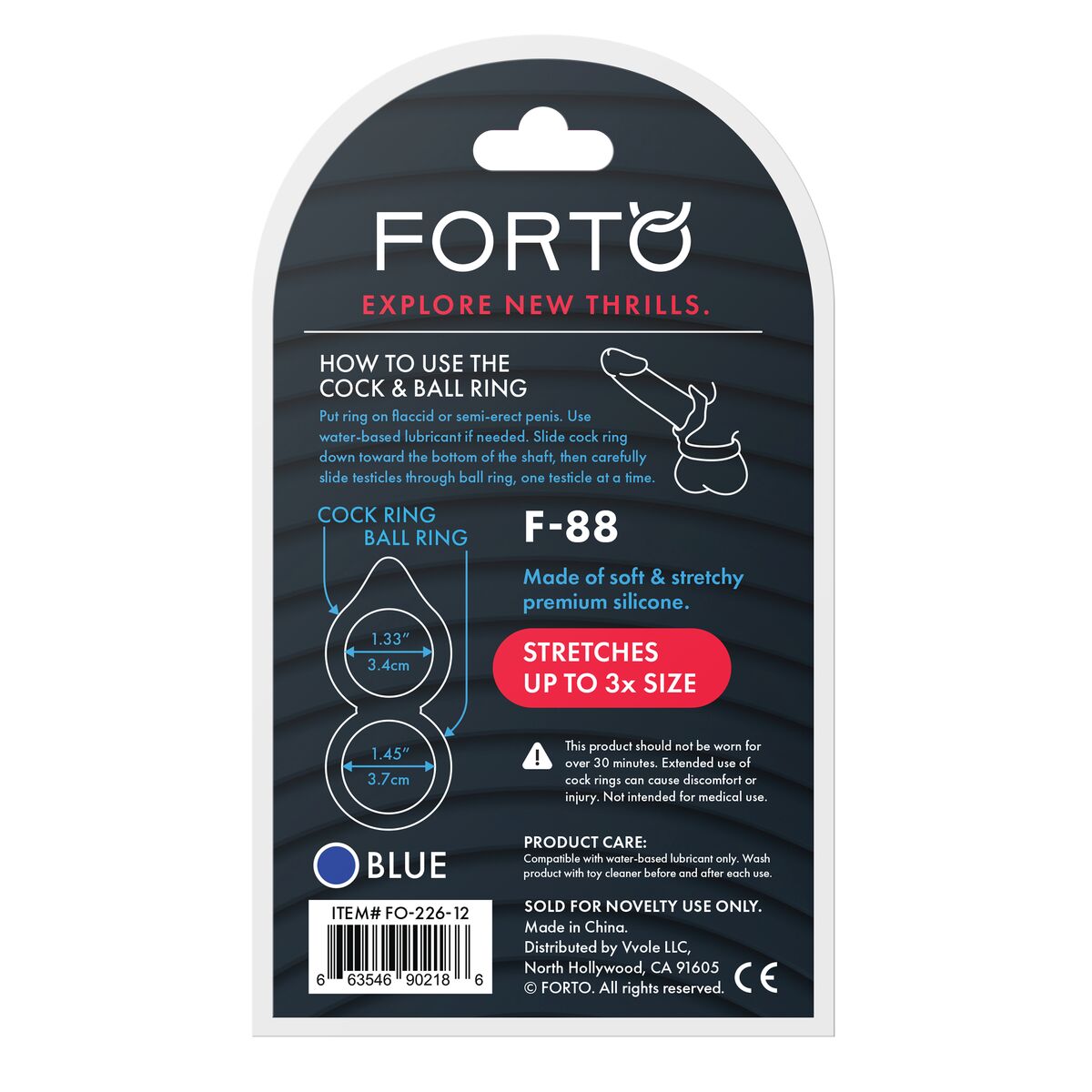 Anneau Pénis Forto Bleu (Taille unique)