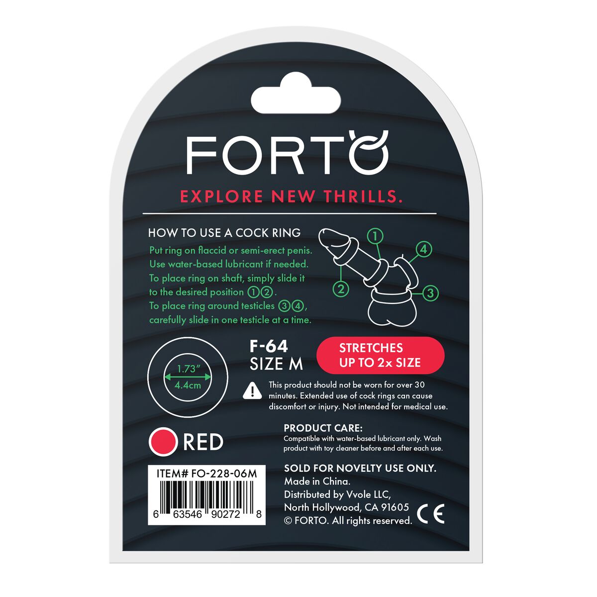 Anneau Pénis Forto Rouge M Ø 45 mm