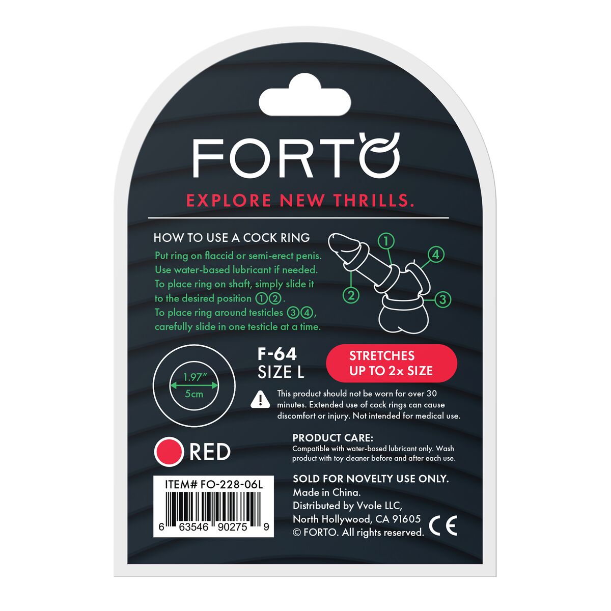 Anneau Pénis Forto Rouge L Ø 50 mm