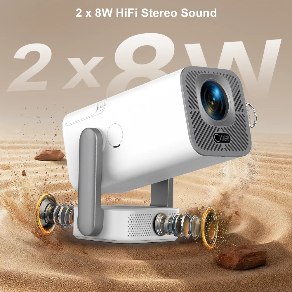 Vidéoprojecteur Full HD 1080P Android – 4K, WiFi 6, Mise au Point Électrique, 750 ANSI