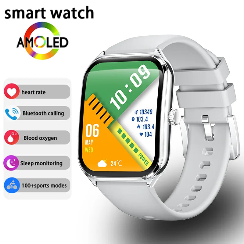 Montre Connectée Ultra-Fine Écran AMOLED 1,96" – Affichage Permanent, Bracelet au Choix