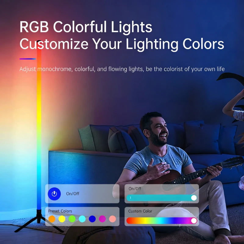 Lampadaire d'angle LED RGB 120 cm – vue 6