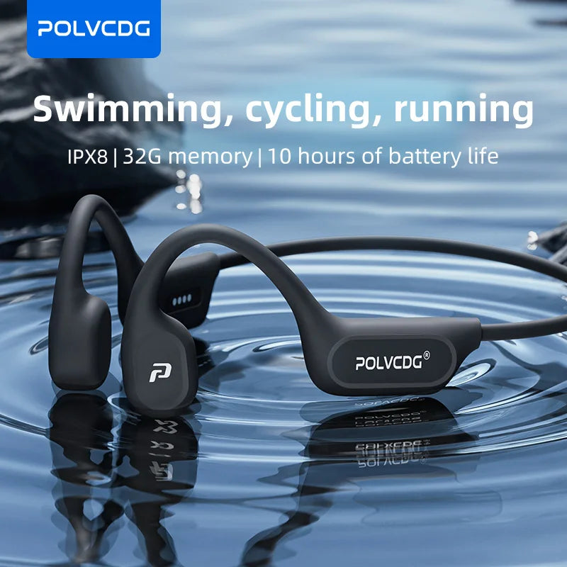 Écouteurs à Conduction Osseuse Étanches IPX8 – Natation, Lecteur MP3 Intégré, Bluetooth 6.0