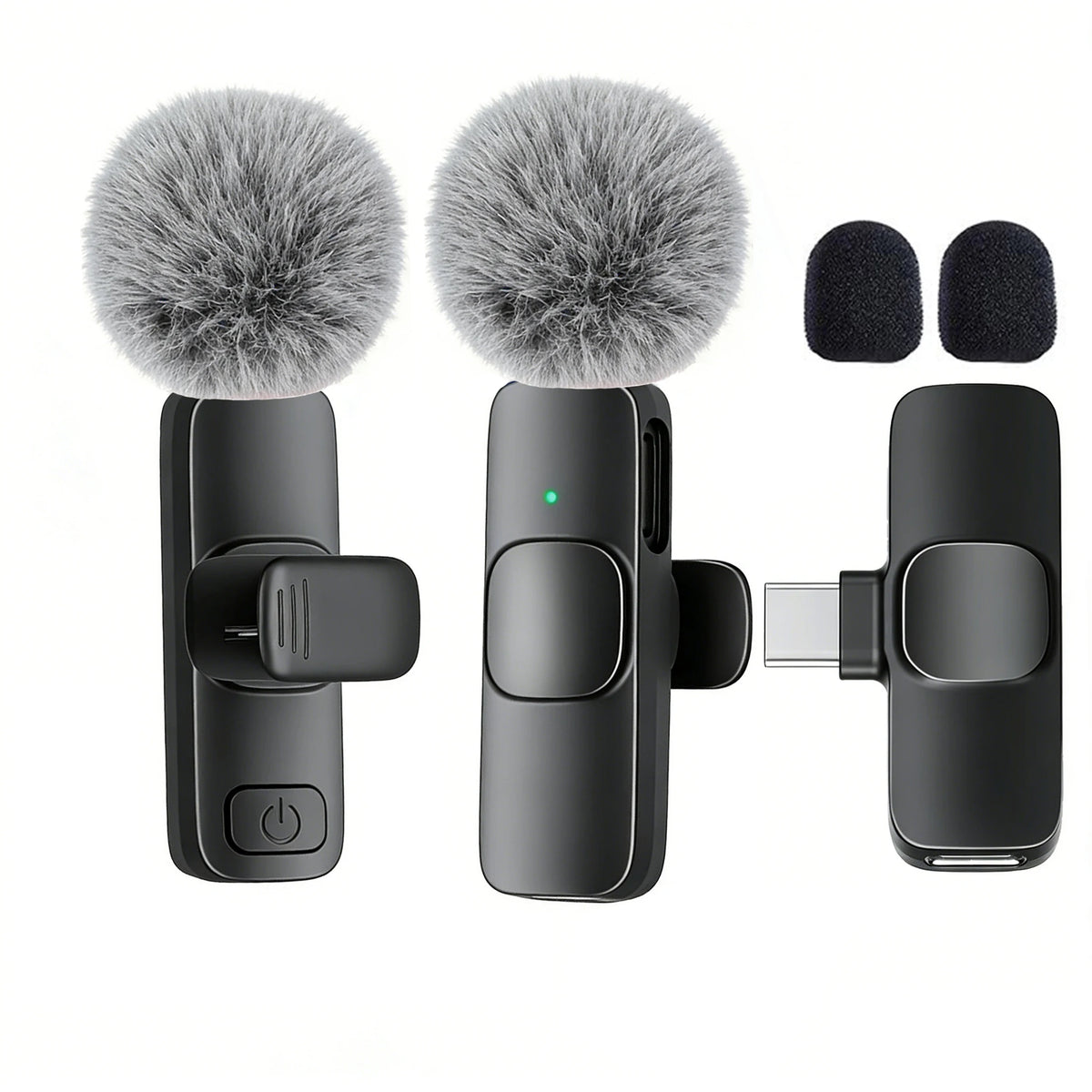 Micro-cravate sans fil USB-C noir – 2 micros