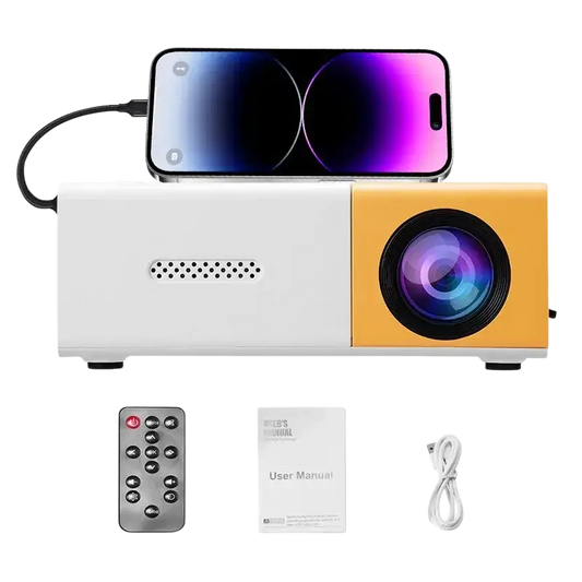 Mini projecteur portable avec prise en charge Full HD 1080P - Comprend une télécommande alimenté par USB idéal