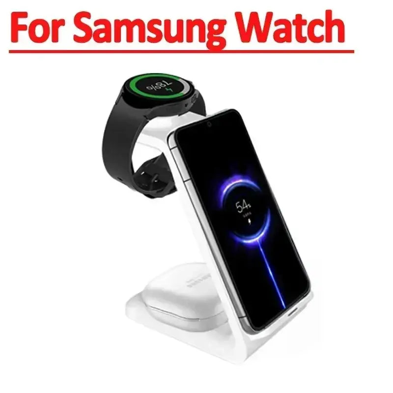 VIKEFON 30W 3 en 1 support de chargeur sans fil pour téléphones Samsung S23 S22 Galaxy Watch 7 8 9 Airpods Pro Station
