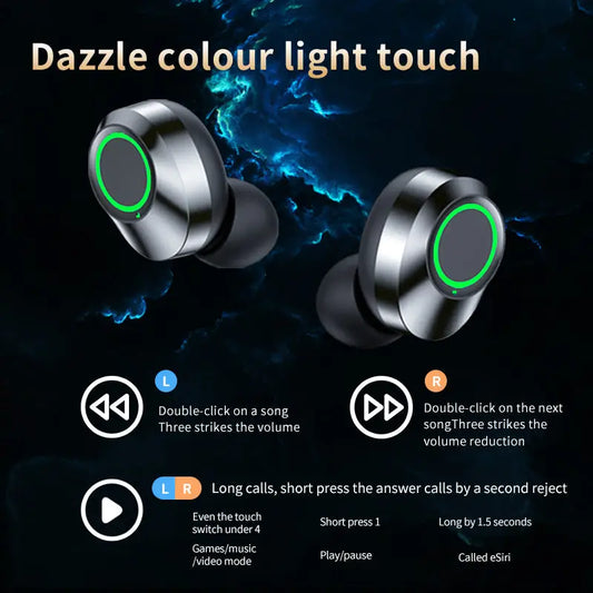 YD03 Wireless Bluetooth-compatible Headset TWS Large Screen Smart Digital Display In Ear Breathing Light - ecouteur