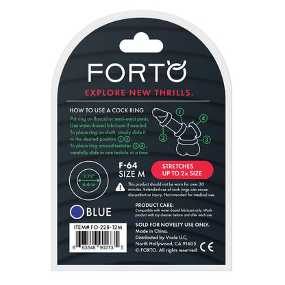 Anneau Pénis Forto Bleu M Ø 45 mm