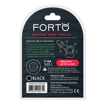 Anneau Pénis Forto Noir L Ø 50 mm