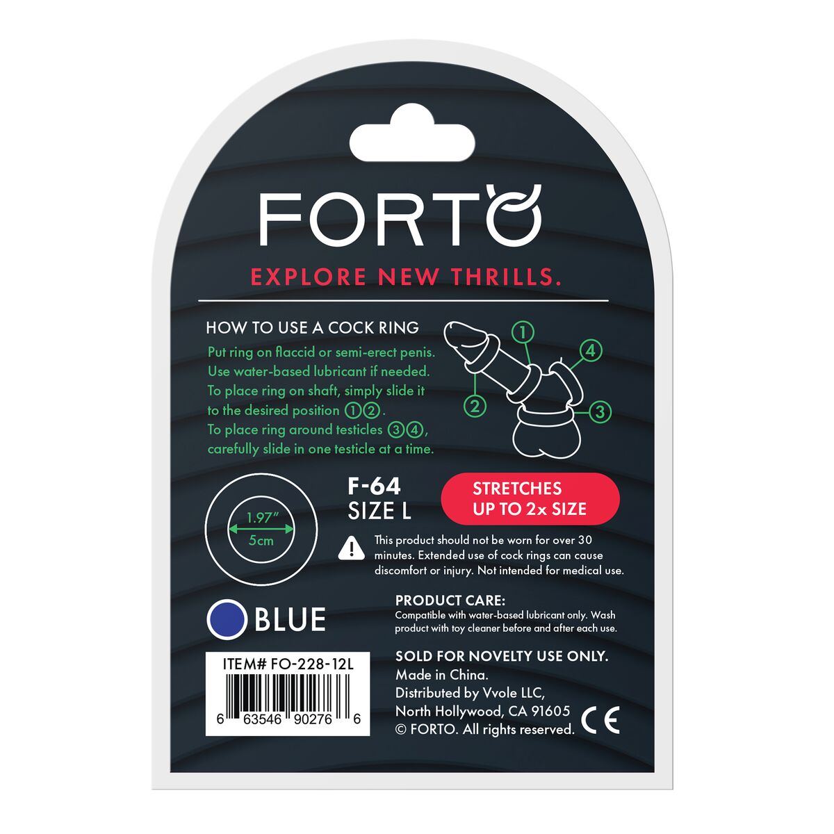 Anneau Pénis Forto Bleu L Ø 50 mm