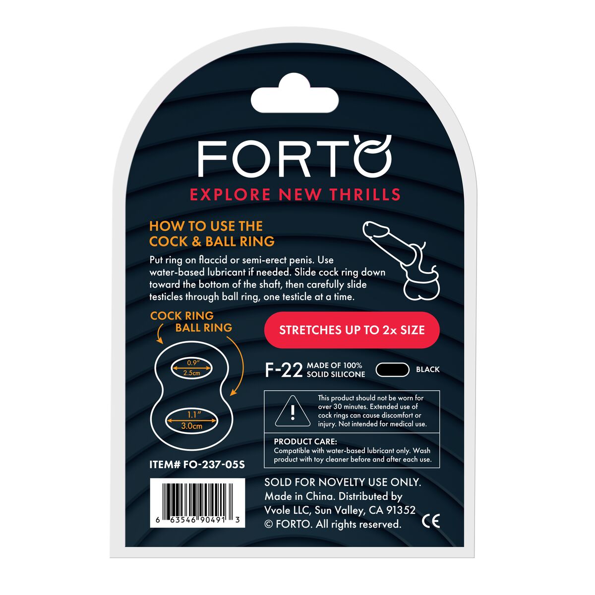 Anneau Pénis Forto Noir S