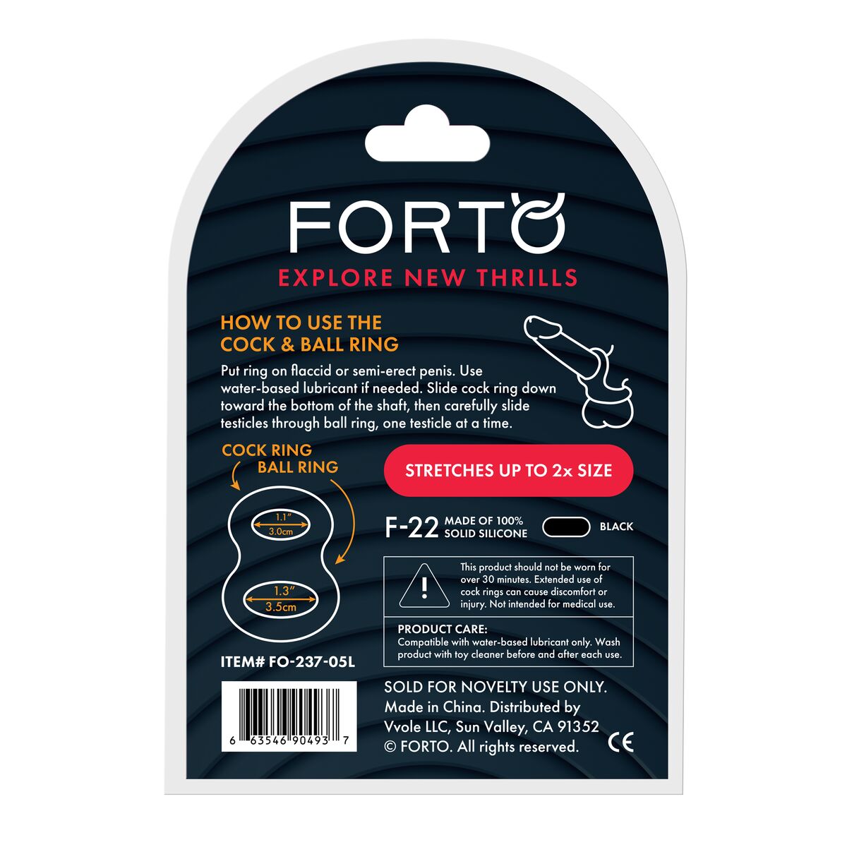 Anneau Pénis Forto Noir L