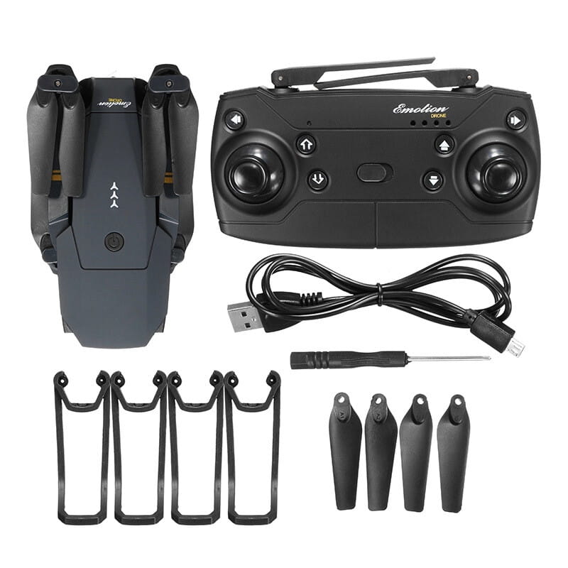 Drone pliant E58 Black Emotion avec télécommande et accessoires