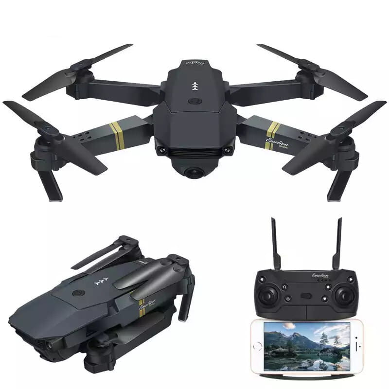 Drone pliant E58 Eachine noir et or compact