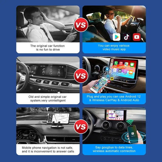 2025 ANYFAR Android 13 3in1 CarPlay Ai Box sans fil Android Auto USB adaptateur 2G 32G pour Youtube Netflix connexion