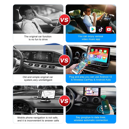 2025 ANYFAR Android 13 3in1 CarPlay Ai Box sans fil Android Auto USB adaptateur 2G 32G pour Youtube Netflix connexion