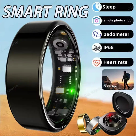 2025 New Smart Ring Heart Rate Blood Pressure Sleep Monitoring Motion Tracking IP68 Waterproof Men Women Smart Ring