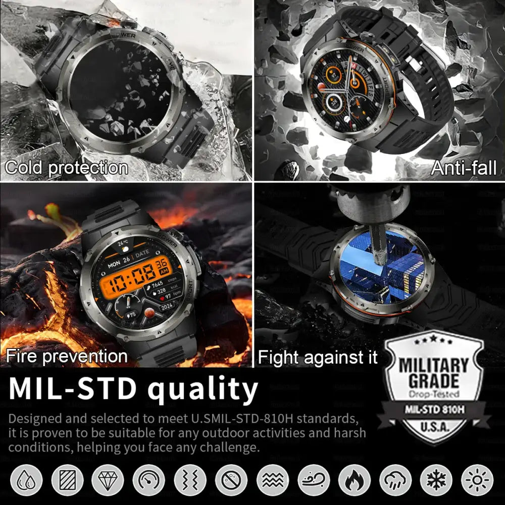 2025 NOUVEAU populaire en plein air GPS tracker sport montre intelligente hommes 500 mAh NFC HD appel IP68 profondeur