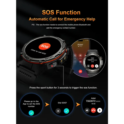 2025 NOUVEAU populaire en plein air GPS tracker sport montre intelligente hommes 500 mAh NFC HD appel IP68 profondeur