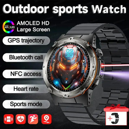 2025 NOUVEAU populaire en plein air GPS tracker sport montre intelligente hommes 500 mAh NFC HD appel IP68 profondeur