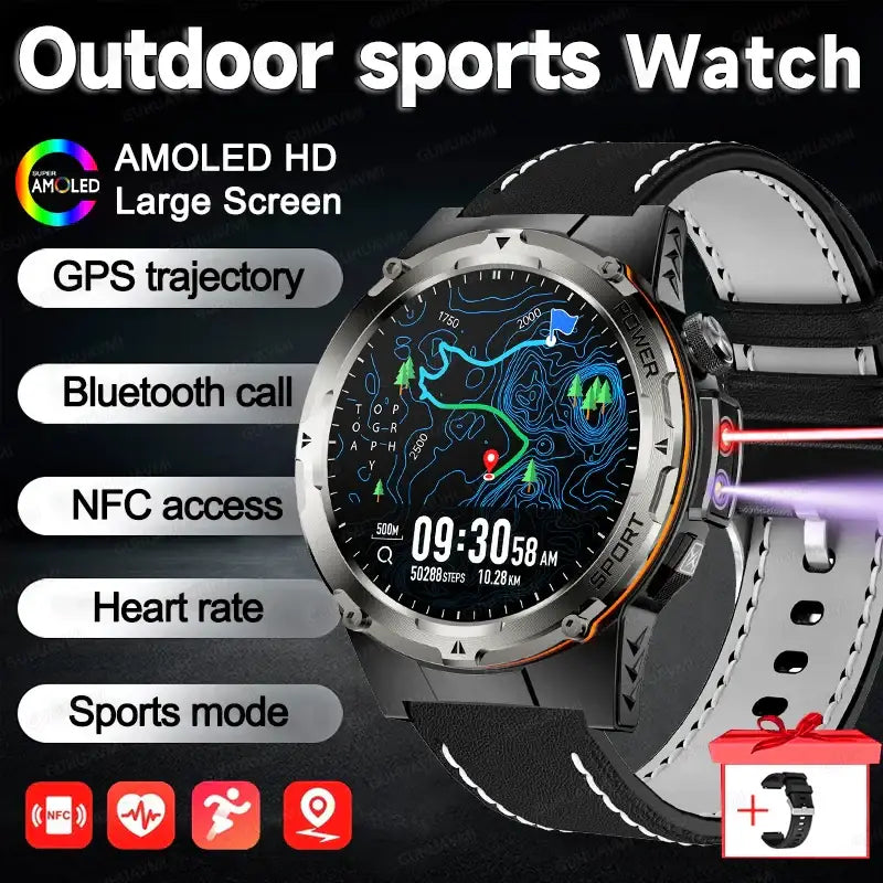 2025 NOUVEAU populaire en plein air GPS tracker sport montre intelligente hommes 500 mAh NFC HD appel IP68 profondeur