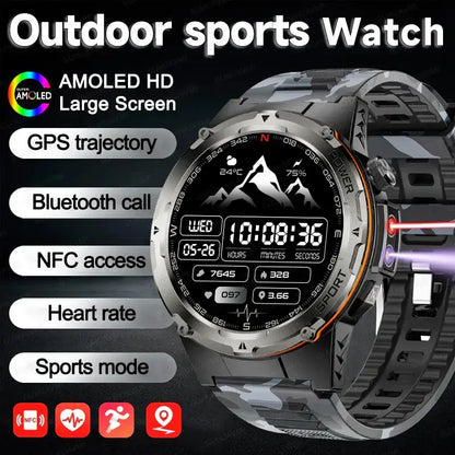 2025 NOUVEAU populaire en plein air GPS tracker sport montre intelligente hommes 500 mAh NFC HD appel IP68 profondeur