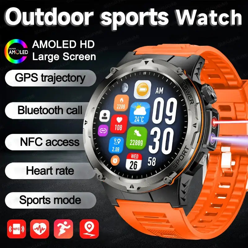 2025 NOUVEAU populaire en plein air GPS tracker sport montre intelligente hommes 500 mAh NFC HD appel IP68 profondeur