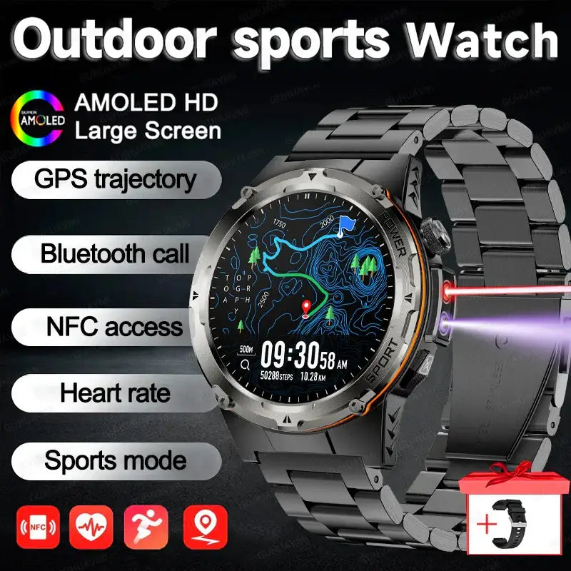 2025 NOUVEAU populaire en plein air GPS tracker sport montre intelligente hommes 500 mAh NFC HD appel IP68 profondeur