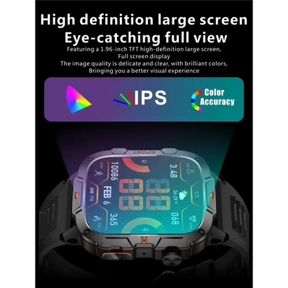 2025 nouveau pour Xiaomi montre intelligente de qualité militaire hommes 1.96 ’écran AMOLED 5ATM étanche sport Fitness