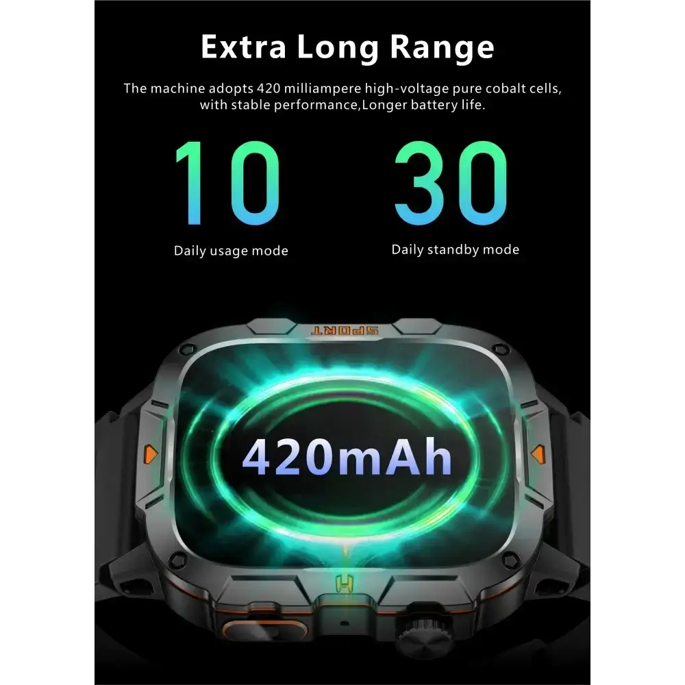 2025 nouveau pour Xiaomi montre intelligente de qualité militaire hommes 1.96 ’écran AMOLED 5ATM étanche sport Fitness