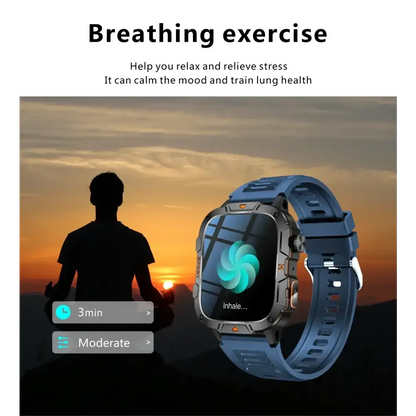 2025 nouveau pour Xiaomi montre intelligente de qualité militaire hommes 1.96 ’écran AMOLED 5ATM étanche sport Fitness