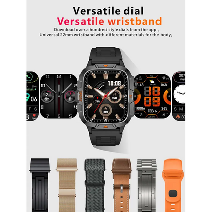 2025 nouveau pour Xiaomi montre intelligente de qualité militaire hommes 1.96 ’écran AMOLED 5ATM étanche sport Fitness