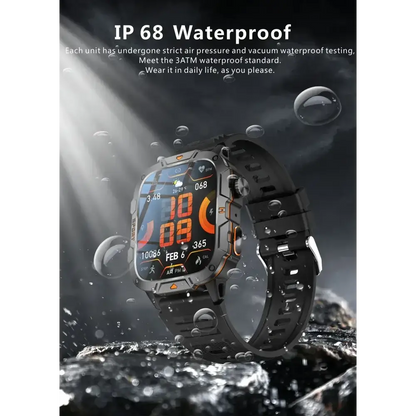 2025 nouveau pour Xiaomi montre intelligente de qualité militaire hommes 1.96 ’écran AMOLED 5ATM étanche sport Fitness