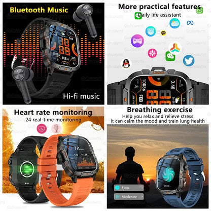 2025 nouveau pour Xiaomi montre intelligente de qualité militaire hommes 1.96 ’écran AMOLED 5ATM étanche sport Fitness