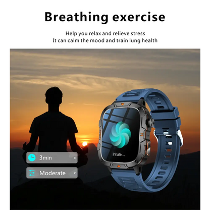 2025 nouveau pour Xiaomi montre intelligente de qualité militaire hommes 1.96 ’écran AMOLED 5ATM étanche sport Fitness