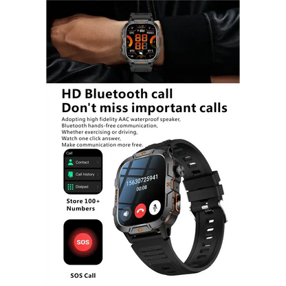 2025 nouveau pour Xiaomi montre intelligente de qualité militaire hommes 1.96 ’écran AMOLED 5ATM étanche sport Fitness