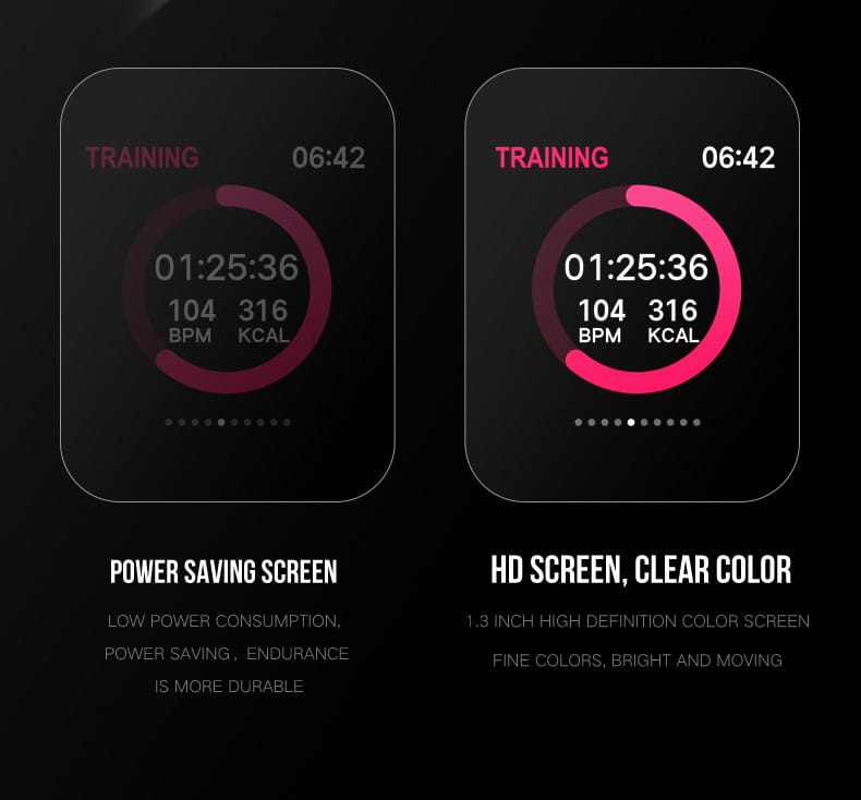 Montre sportive B57 compatible avec Apple, écran couleur HD avec fréquence cardiaque