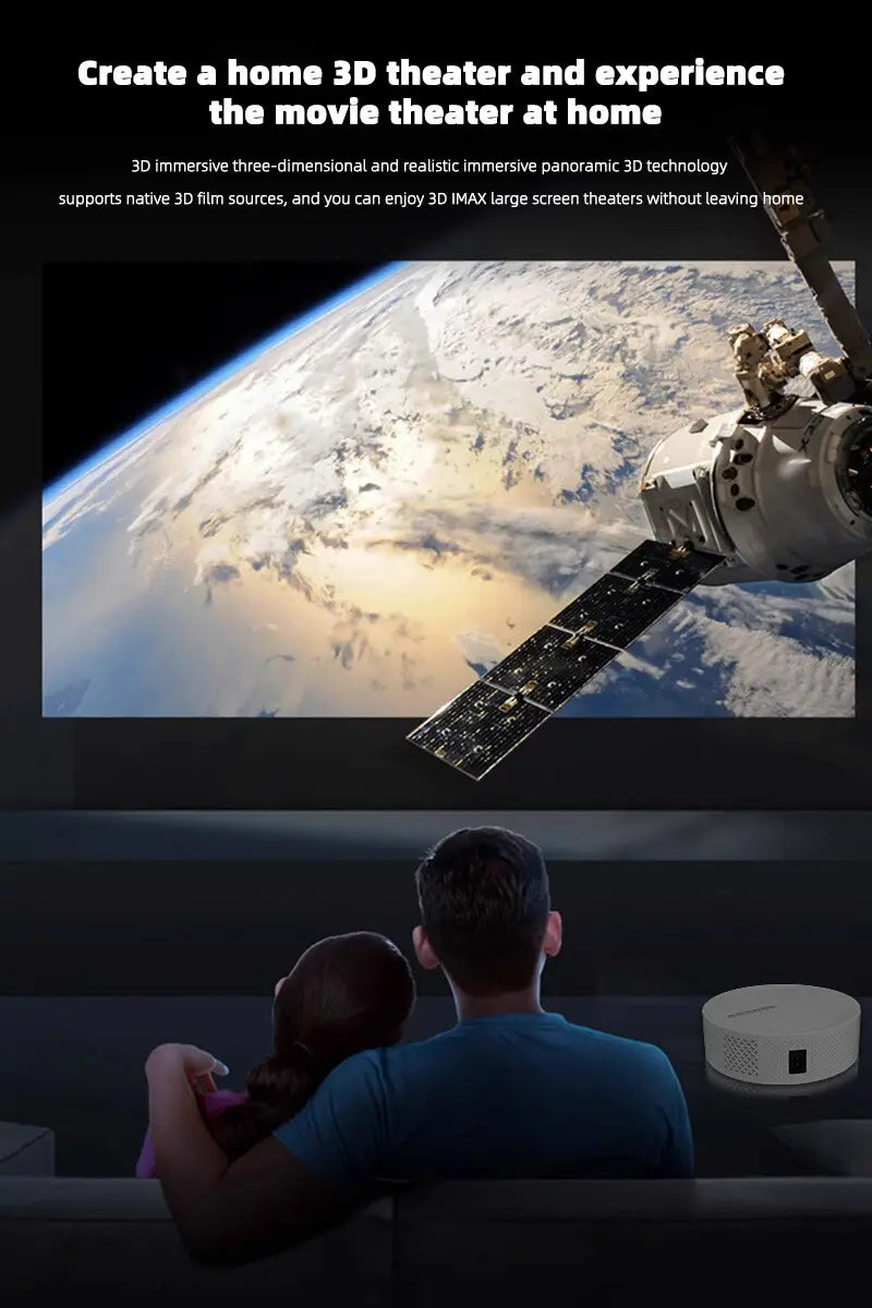 Projecteur portable blanc circulaire 3D pour home theater sans fil