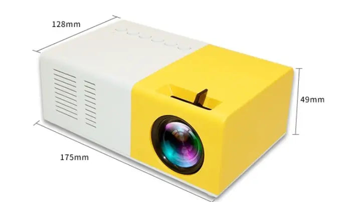 Projecteur portable YG300 compact blanc et jaune LED cinéma maison
