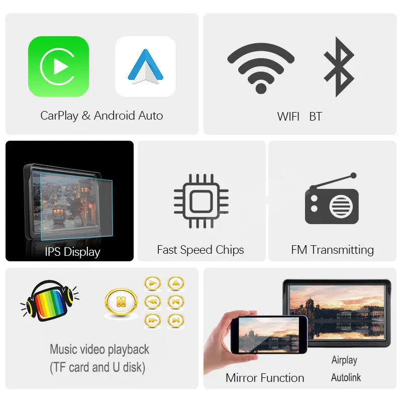 7 IPS Car Smart Screen Wireless Carplay Auto Mobile Phone Projection Screen Navigation - voiture
