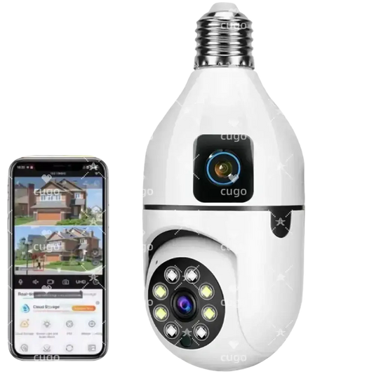 8MP E27 ampoule WIFI caméra double objectif caméras de sécurité bébé moniteur couleur Vision nocturne 2 voies Audio