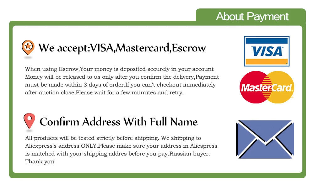 Panneau paiement avec Visa, Mastercard, escrow pour carafe à eau froide 3.5L