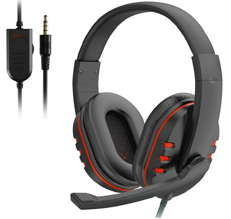 Casque gaming filaire noir et rouge