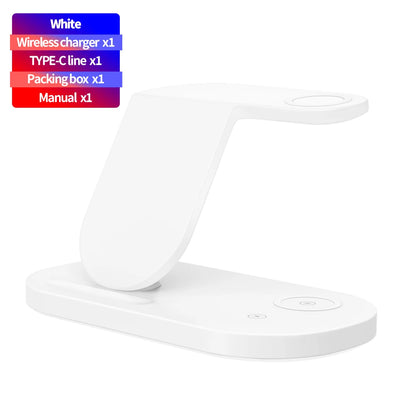 Station de charge sans fil 3 en 1 15W, support de charge rapide pour Samsung Galaxy Watch 4, iPhone 14 13 12 Huawei, Airpods 2