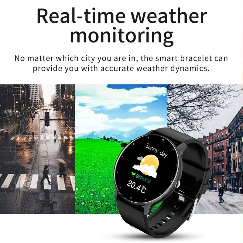 Montre Connectée Ronde Écran Tactile 1,28" – Suivi Sport & Sommeil, Notifications, IP67