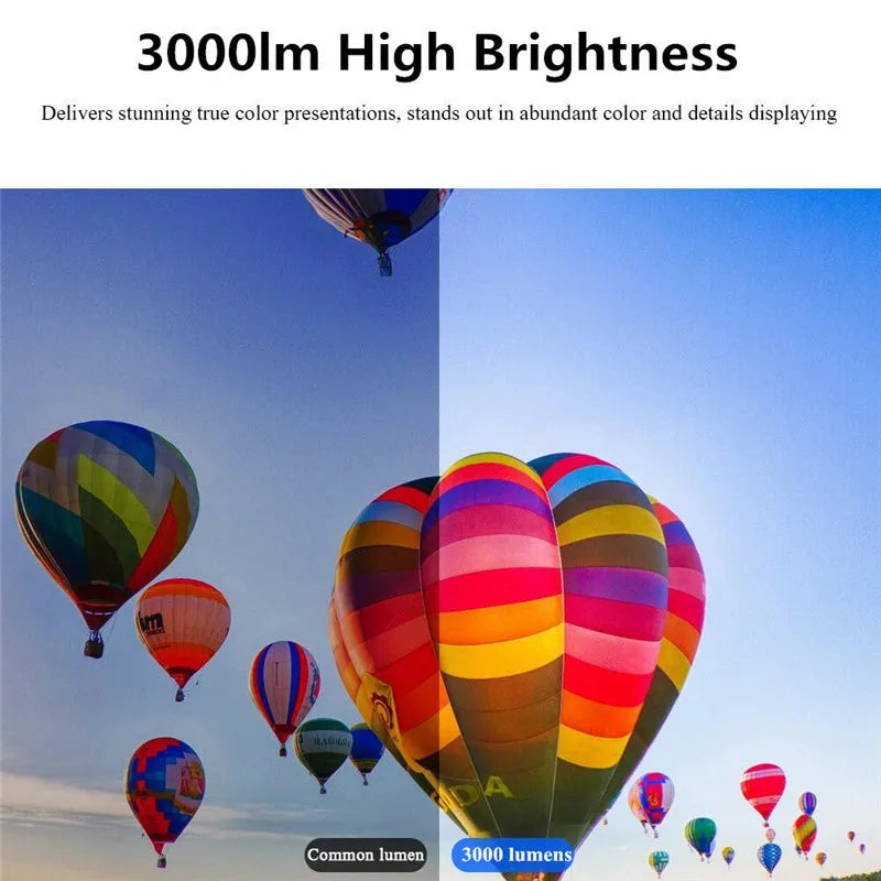 Projecteur portable YG300 affichant ballons en couleurs vives