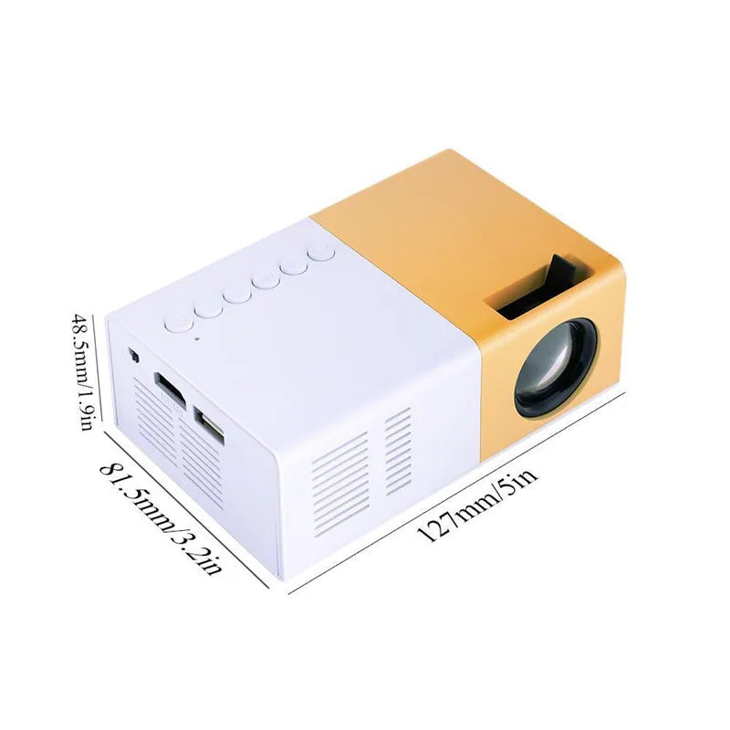 Mini projecteur portable YG300 LED blanc et or pour cinéma maison