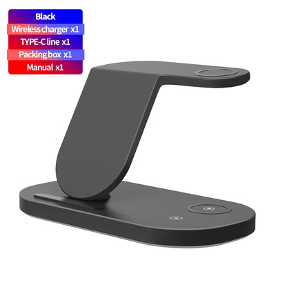 Station de charge sans fil 3 en 1 15W, support de charge rapide pour Samsung Galaxy Watch 4, iPhone 14 13 12 Huawei, Airpods 2