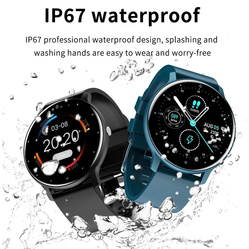 Montre Connectée Ronde Écran Tactile 1,28" – Suivi Sport & Sommeil, Notifications, IP67