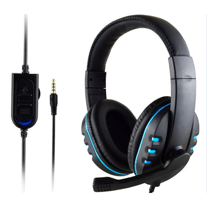 Casque gaming filaire noir et bleu